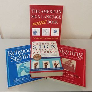 ASL Sign Language 3 Signing Books 1 Puzzle Book Bundle Dictionary